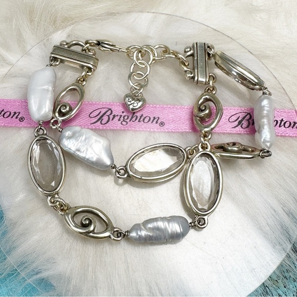 BRIGHTON 7th Avenue Freshwater Pearl Bracelet Silver Plate Multi Strand - Picture 6 of 10